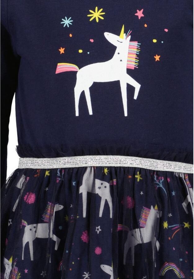 Blue Seven Jerseyjurk met geweldige eenhoornmotieven en tule overrok