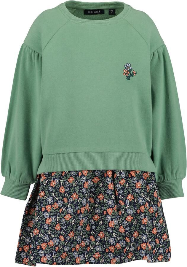 Blue Seven Sweatjurk met bedrukte rok en kleine borduursel op de borst - Foto 2