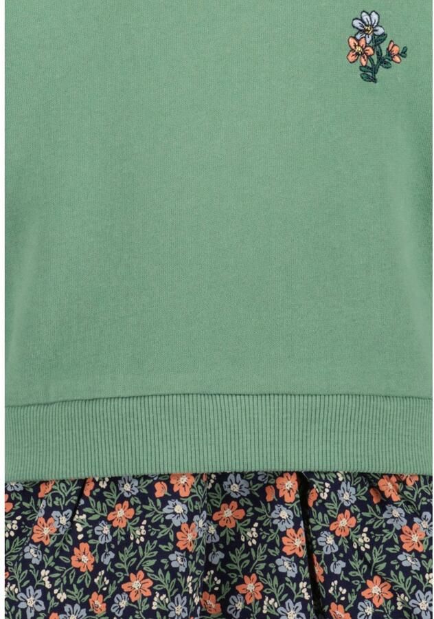 Blue Seven Sweatjurk met bedrukte rok en kleine borduursel op de borst