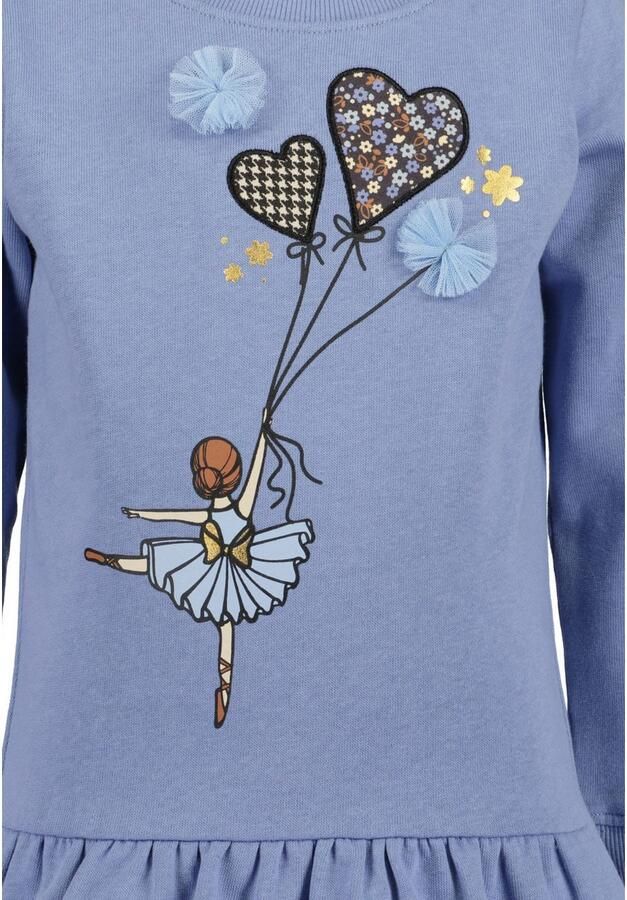 Blue Seven Sweatjurk met hoogwaardig frontmotief met tule applicatie