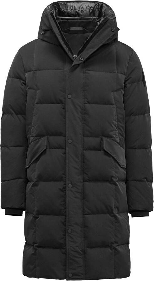 BomBoogie Lang down jas in katoenen blend nylon Zwart