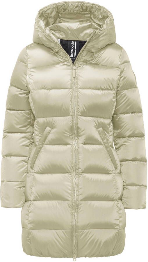 BomBoogie Lang down jas in heldere nylon Grijs Dames