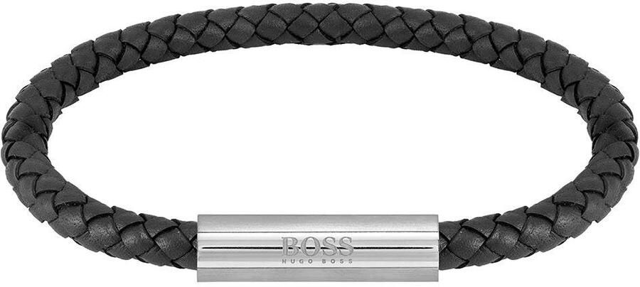 Boss Armband Sieraad roestvrij staal armbanden leren armband GEVLOCHTEN LEER