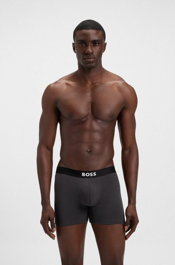 Boss Regular fit boxershort van een mix van katoen en elastaan in een set van 3 stuks - Foto 4
