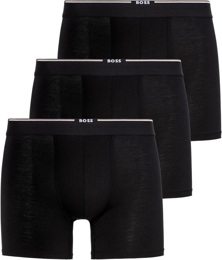 BOSS Boxershort Boxer Brief 3P Bamboo met logo-opschrift op de band (set 3 stuks) - Foto 14