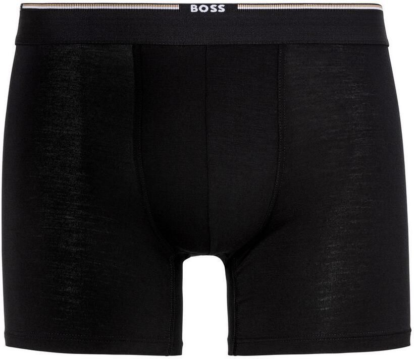BOSS Boxershort Boxer Brief 3P Bamboo met logo-opschrift op de band (set 3 stuks) - Foto 3