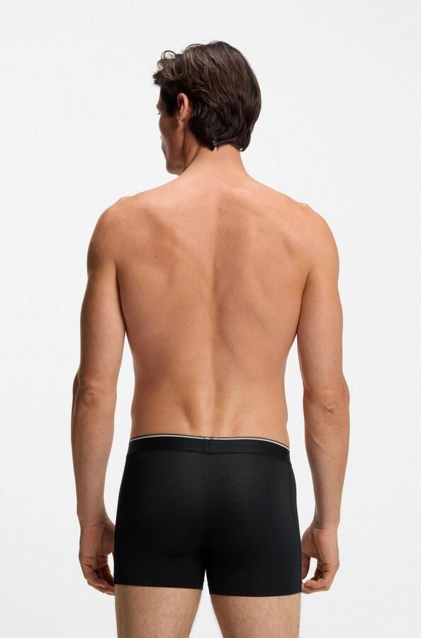 BOSS Boxershort Boxer Brief 3P Bamboo met logo-opschrift op de band (set 3 stuks) - Foto 8