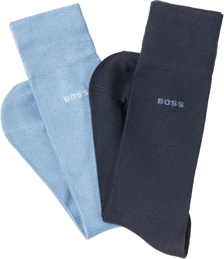 BOSS Business-sokken 2P RS Bamboo 1027 met gebreide boorden (set 2 paar) - Foto 2