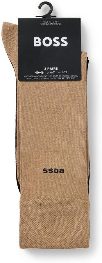 BOSS Business-sokken 2P RS Bamboo 1027 met gebreide boorden (set 2 paar) - Foto 5