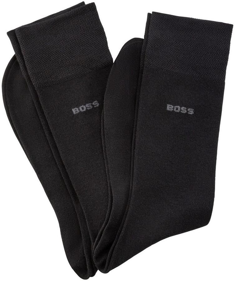 BOSS Business-sokken 2P RS Bamboo 1027 met gebreide boorden (set 2 paar)