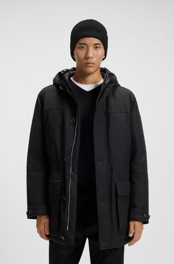 Hugo Boss Zwarte wollen en katoenen geribbelde pet Black Heren - Foto 5