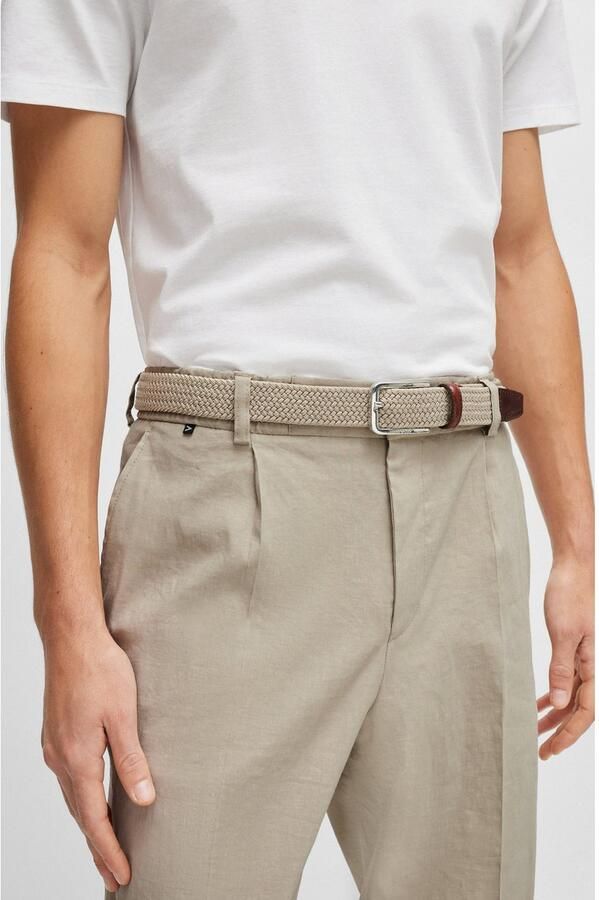 Boss Gevlochten riem Clorio met logo-tekst op de sluiting en leren lus - Foto 7