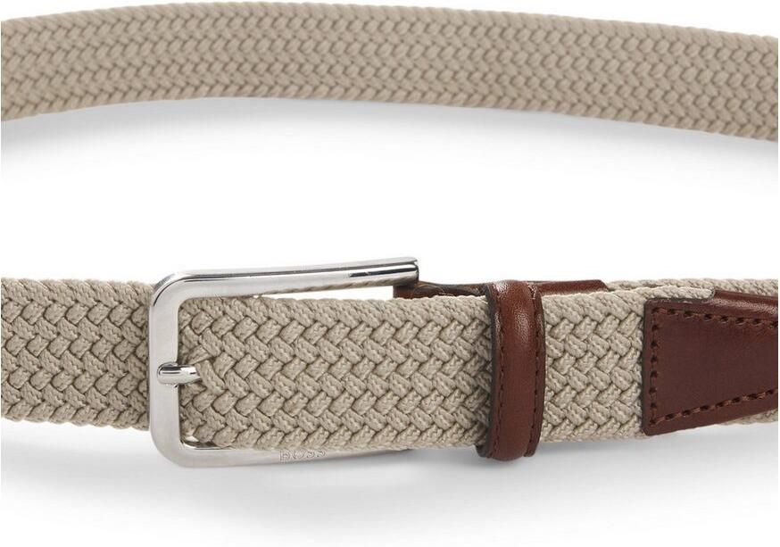 Boss Gevlochten riem Clorio met logo-tekst op de sluiting en leren lus - Foto 9