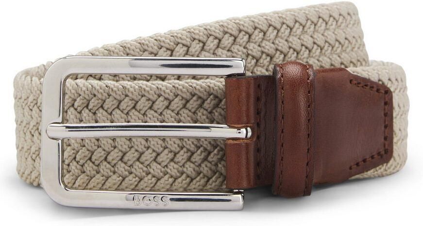 Boss Gevlochten riem Clorio met logo-tekst op de sluiting en leren lus - Foto 13