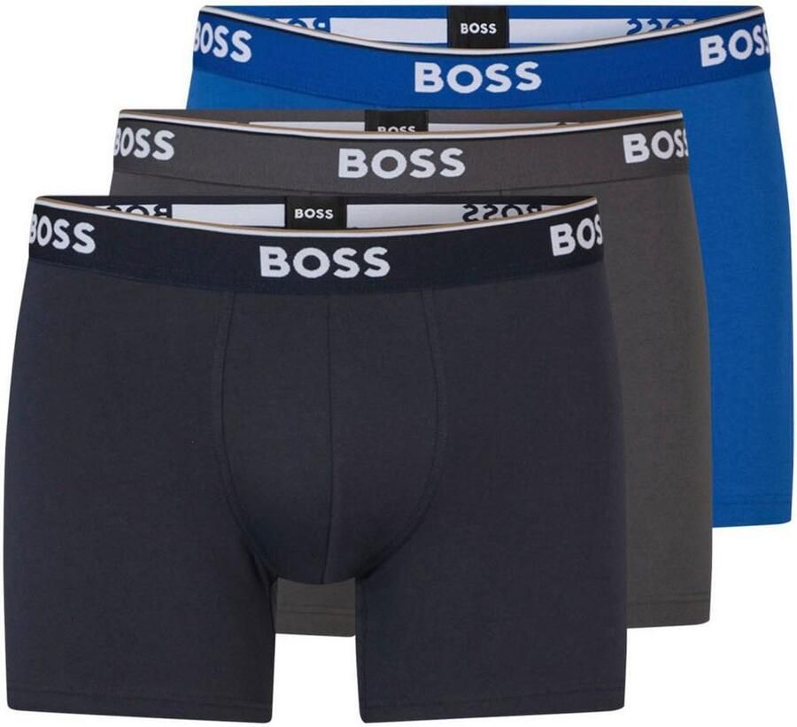 BOSS Lange boxershort BRIEF 3 PACK met in kleur bijpassende weefband (3 stuks) - Foto 4