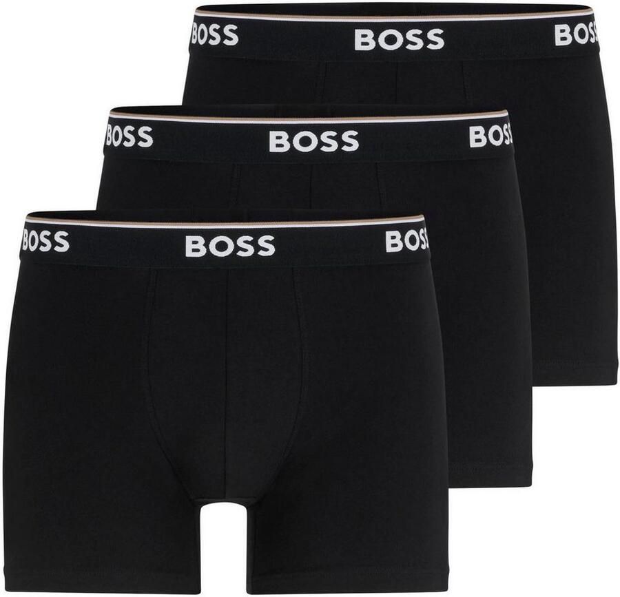 BOSS Lange boxershort BRIEF 3 PACK met in kleur bijpassende weefband (3 stuks) - Foto 9