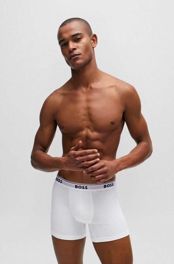 BOSS Lange boxershort BRIEF 3 PACK met in kleur bijpassende weefband (3 stuks) - Foto 19