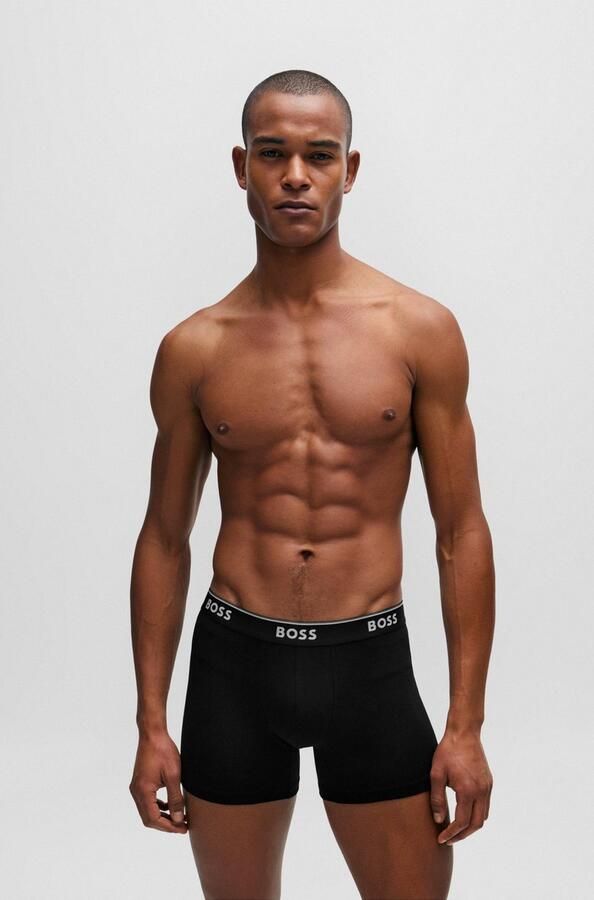 BOSS Lange boxershort BRIEF 3 PACK met in kleur bijpassende weefband (3 stuks) - Foto 20