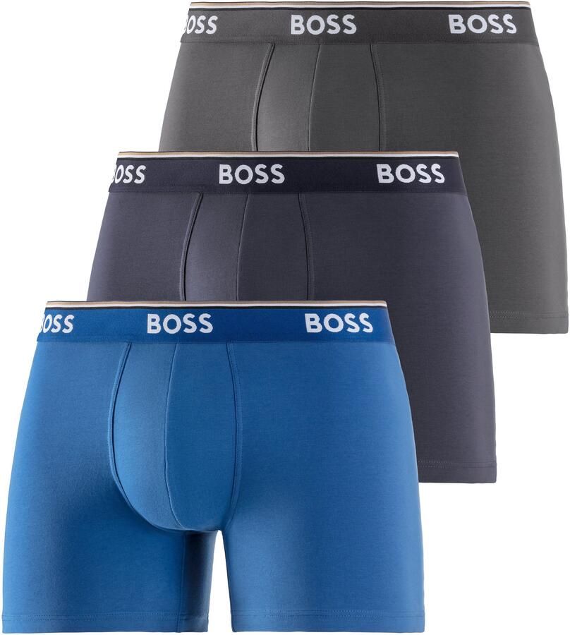 BOSS Lange boxershort BRIEF 3 PACK met in kleur bijpassende weefband (3 stuks) - Foto 5