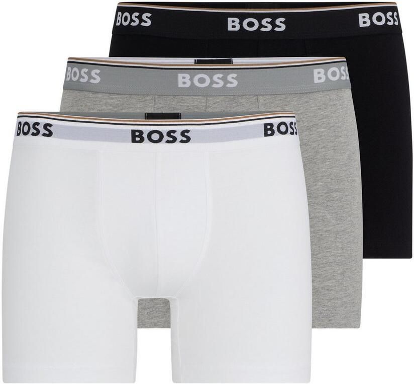 BOSS Lange boxershort BRIEF 3 PACK met in kleur bijpassende weefband (3 stuks) - Foto 5