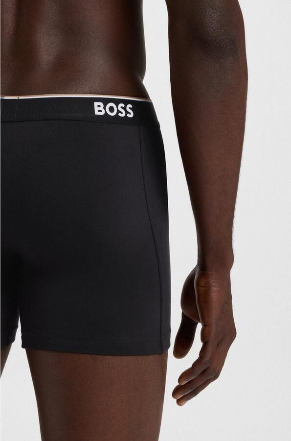 BOSS Lange boxershort BRIEF 3 PACK met in kleur bijpassende weefband (3 stuks) - Foto 14