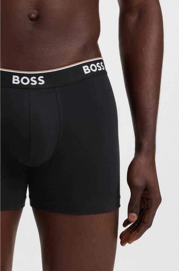 BOSS Lange boxershort BRIEF 3 PACK met in kleur bijpassende weefband (3 stuks) - Foto 15
