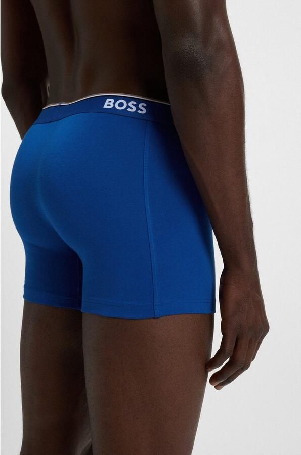 BOSS Lange boxershort BRIEF 3 PACK met in kleur bijpassende weefband (3 stuks) - Foto 16