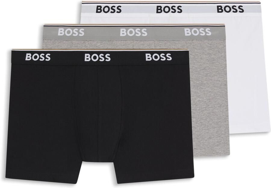 BOSS Lange boxershort BRIEF 3 PACK met in kleur bijpassende weefband (3 stuks) - Foto 12