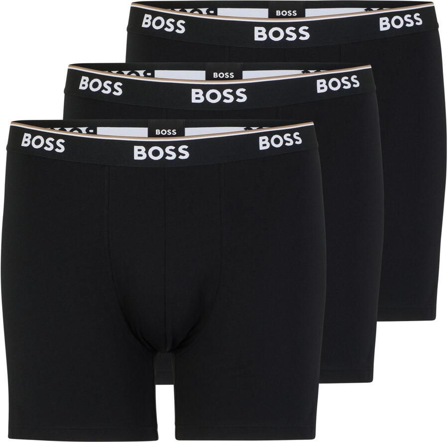 BOSS Lange boxershort met logoband (Set van 3)