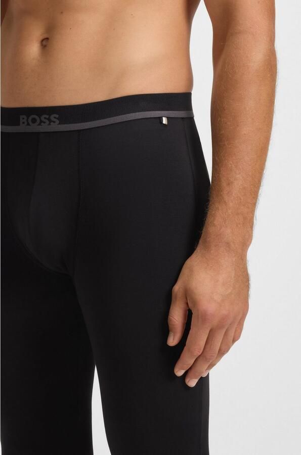 BOSS Lange onderbroek Long John 365 Solid met opdruk op de tailleband