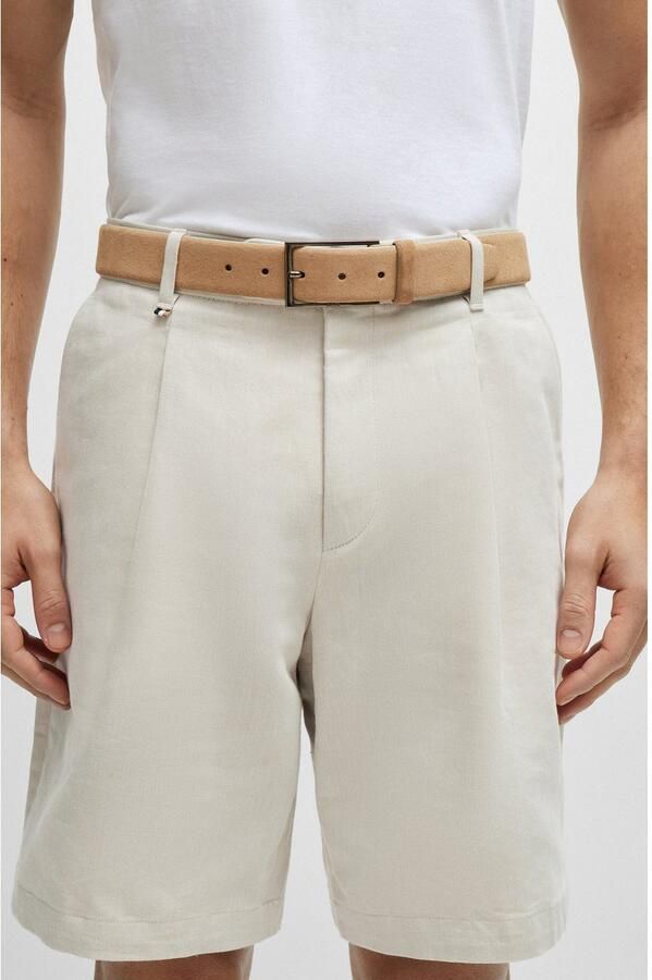 Boss Leren riem Calindo van suedeleer met metalen logo-sluiting - Foto 6