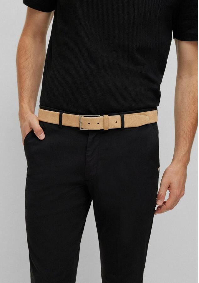 Boss Leren riem Calindo van suedeleer met metalen logo-sluiting - Foto 3
