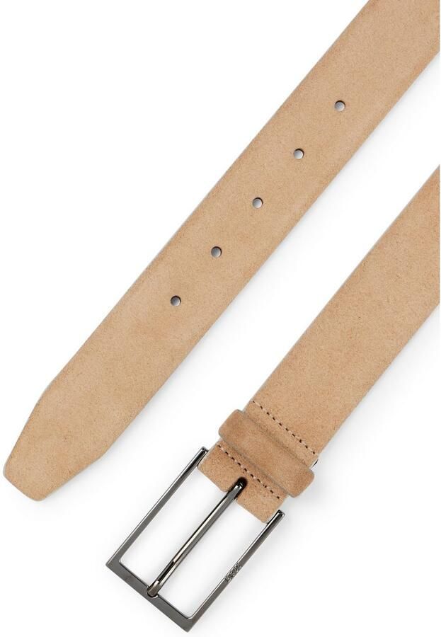 Boss Leren riem Calindo van suedeleer met metalen logo-sluiting - Foto 5