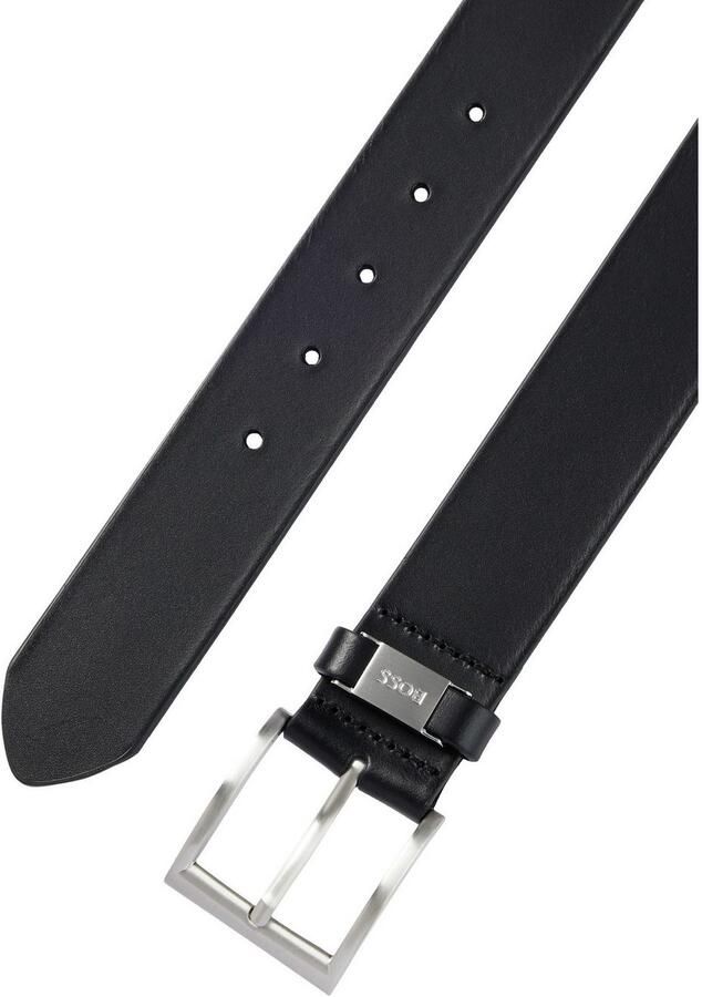 Boss Leren riem Connio zilverkleurige sluiting & logo-tekst op de lus - Foto 4