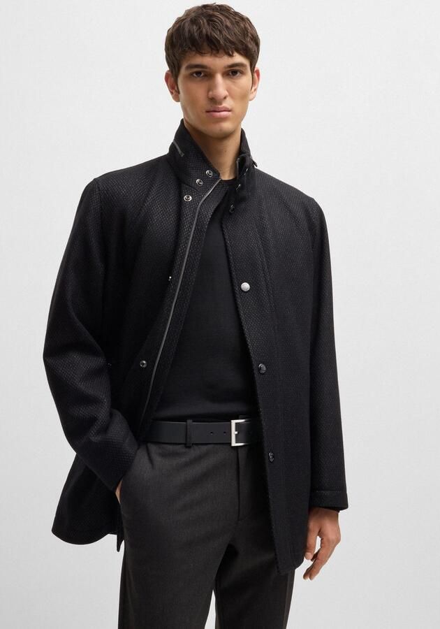 Boss Leren riem Connio zilverkleurige sluiting & logo-tekst op de lus - Foto 5