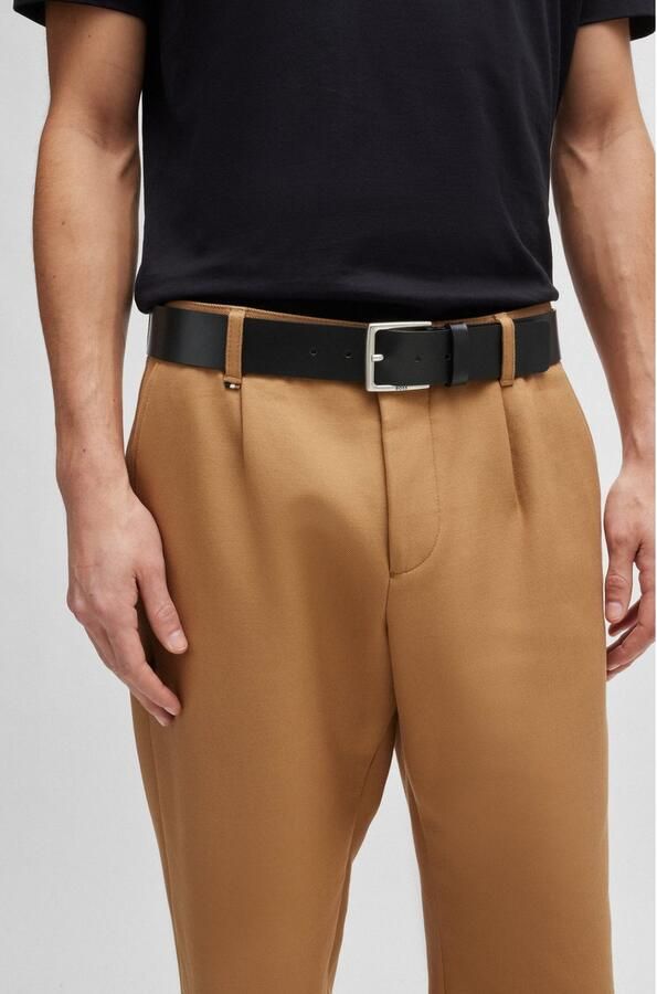 Boss Leren riem Rummi_Sz40 van italiaans leer met metalen details in antiek-look - Foto 3