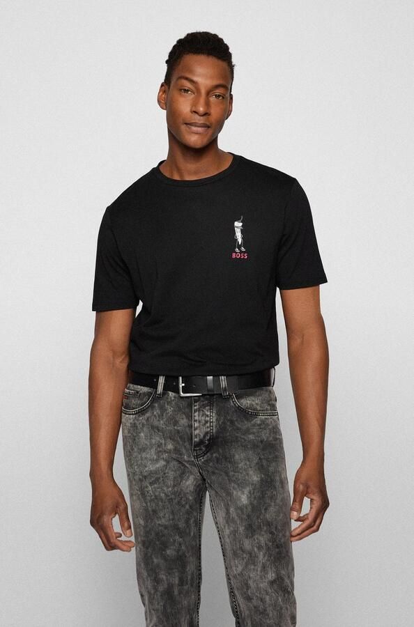 Boss Leren riem Rummi_Sz40 van italiaans leer met metalen details in antiek-look - Foto 7