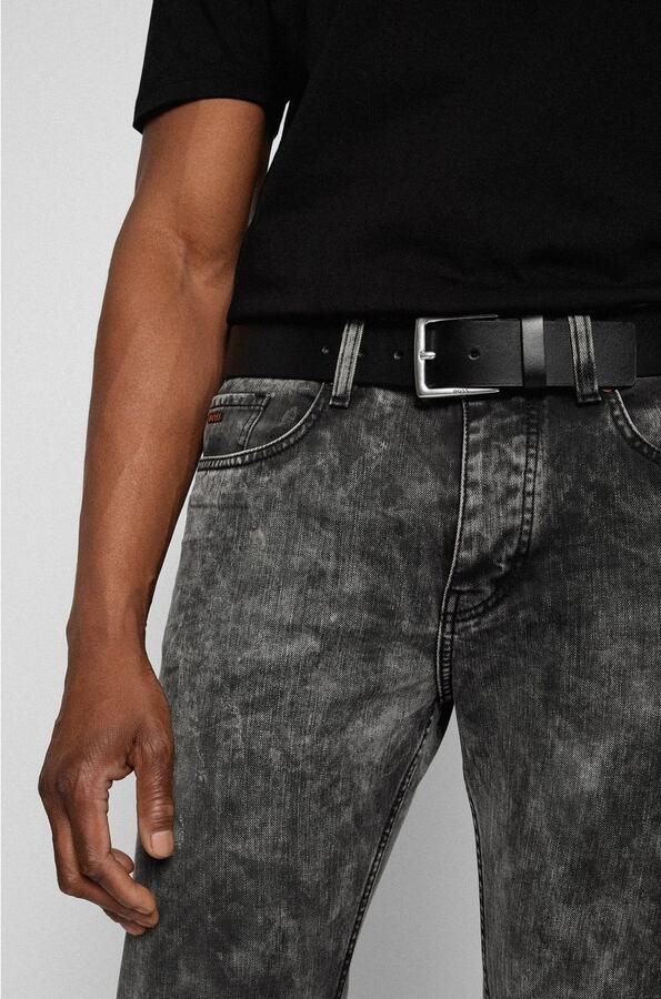 Boss Leren riem Rummi_Sz40 van italiaans leer met metalen details in antiek-look - Foto 4