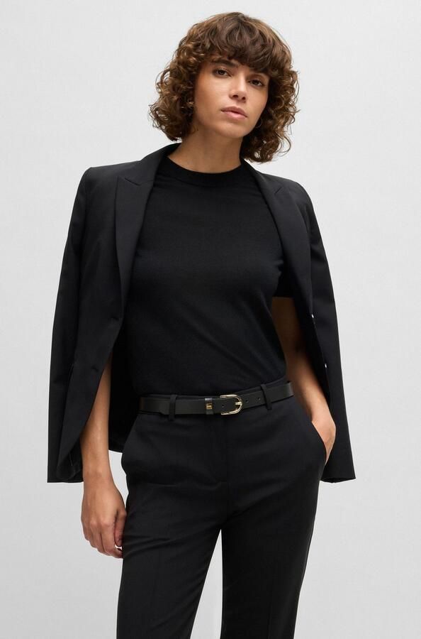 Boss Leren riem Scarlet B. 2 5cm N-R met goudkleurige sluiting en -logo op de lus - Foto 6