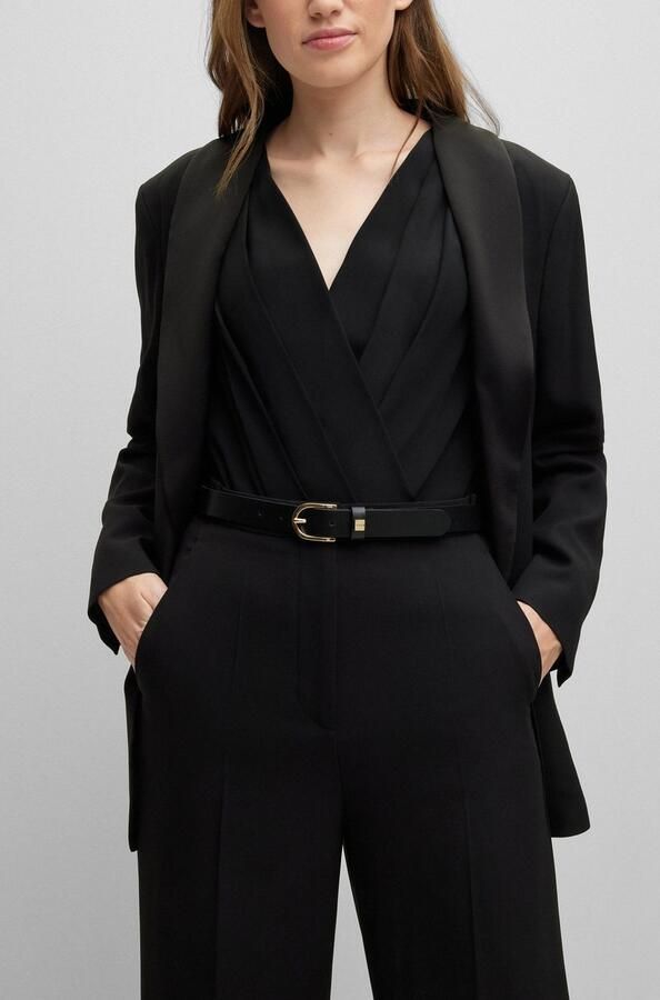 Boss Leren riem Scarlet B. 2 5cm N-R met goudkleurige sluiting en -logo op de lus - Foto 7