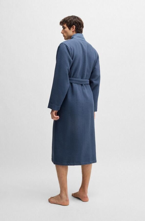 BOSS Ochtendjas Waffle Kimono met groot logo van velours - Foto 3