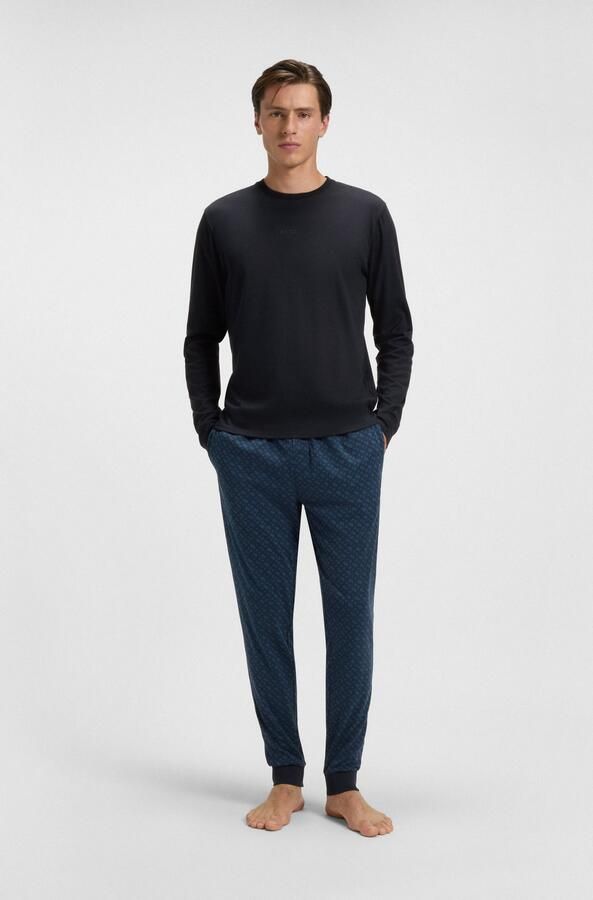 BOSS Pyjama Relax Long Set Nieuwigheid bovenkant effen onderkant met patroon (2-delig) - Foto 6