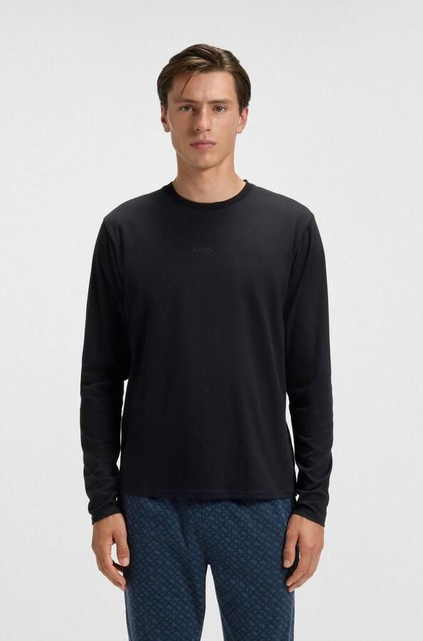 BOSS Pyjama Relax Long Set Nieuwigheid bovenkant effen onderkant met patroon (2-delig) - Foto 3