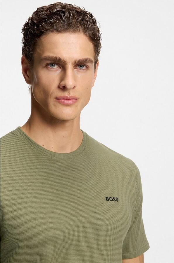 Boss Regular fit T-shirt met wafellook - Foto 2