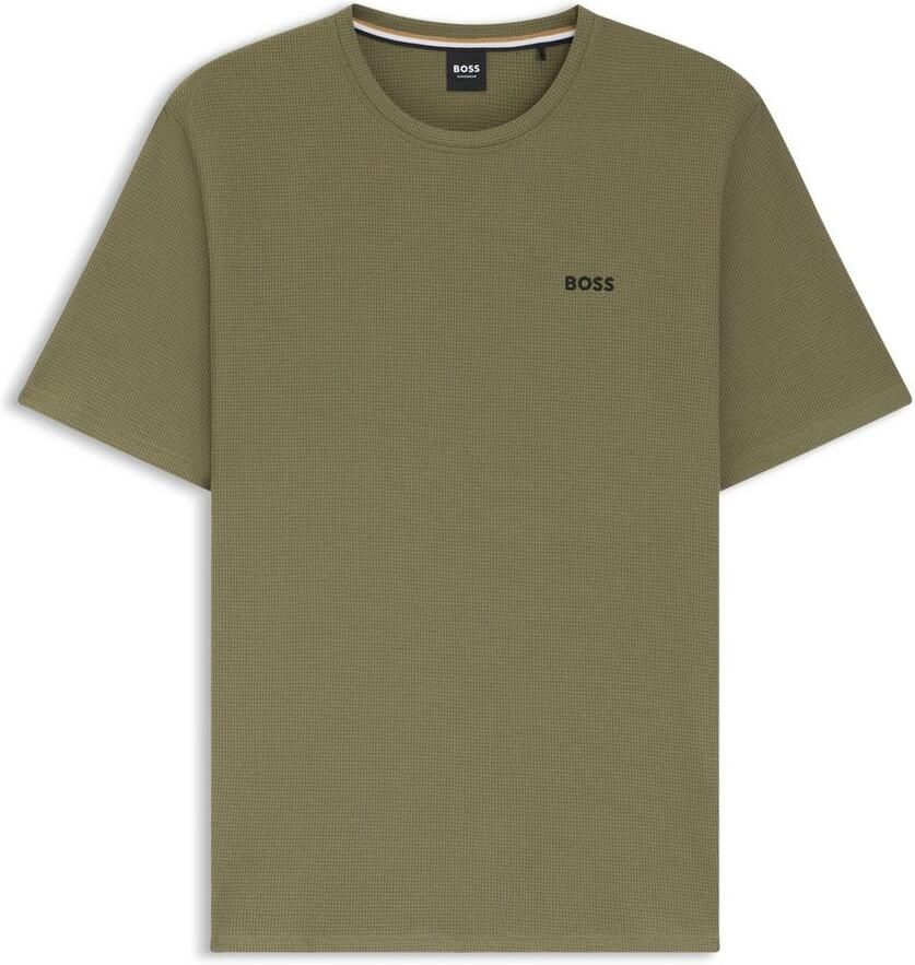 Boss Regular fit T-shirt met wafellook