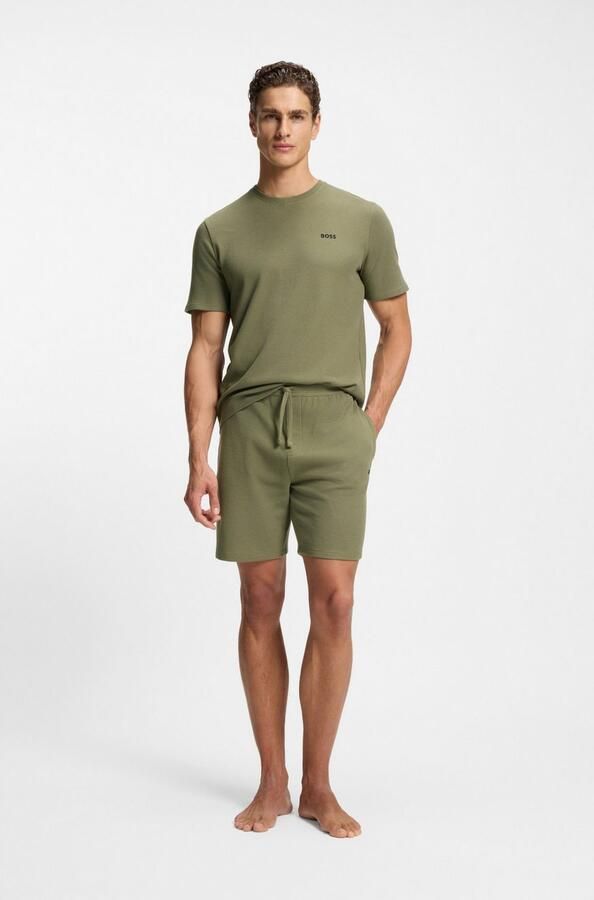 Boss Regular fit T-shirt met wafellook - Foto 4