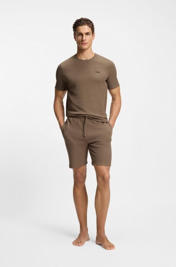 Boss Regular fit T-shirt met wafellook - Foto 4