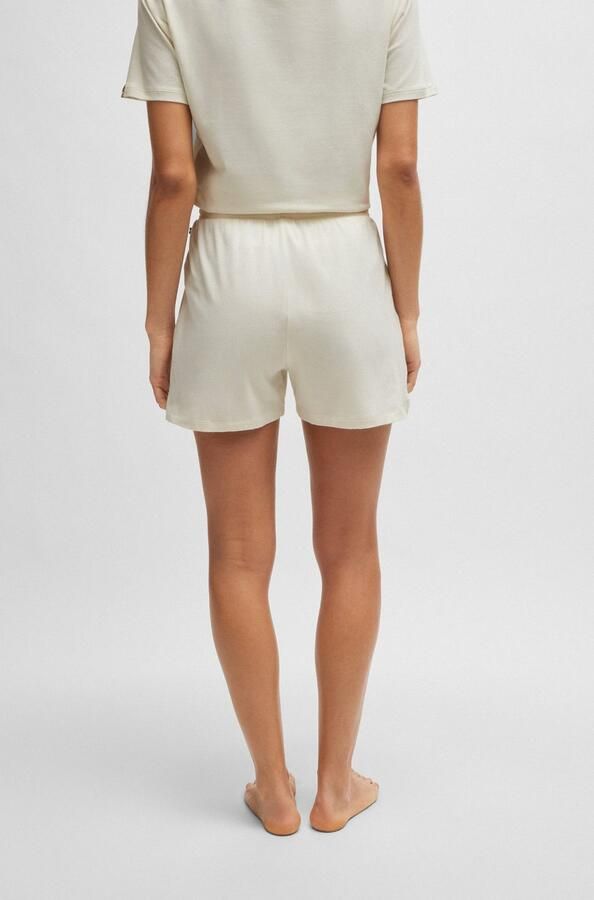 Boss Korte regular fit pyjamabroek met labelprint - Foto 3