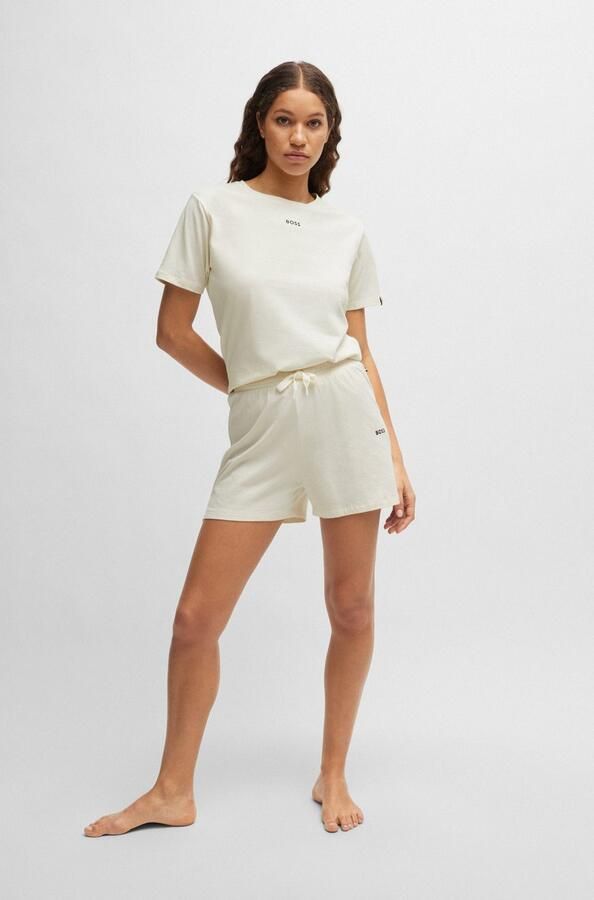 Boss Korte regular fit pyjamabroek met labelprint - Foto 5