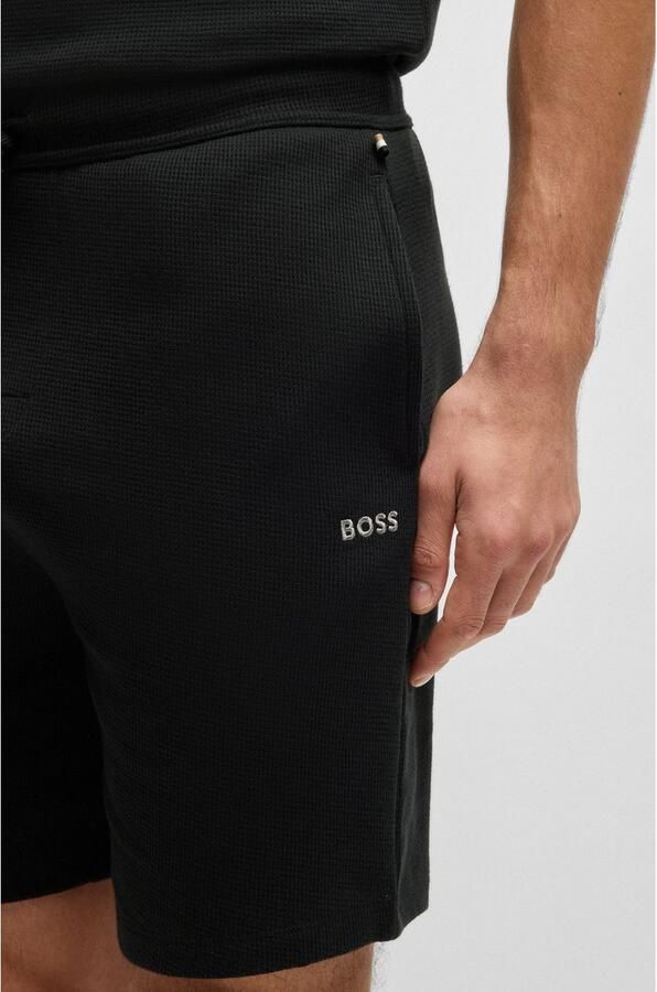 Boss Korte regular fit broek met structuurmotief - Foto 3
